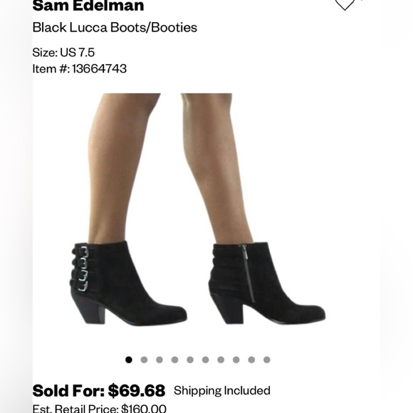 SAM EDLEMAN LEATHER BUCKLE ANKLE BOOTIES SIZE 10 - Picture 2 of 16